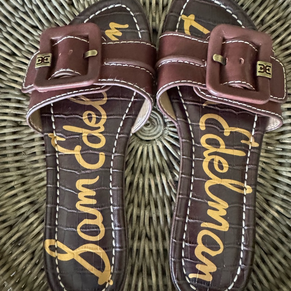 Sam Edelman Dark Brown Buckle Sandals NWO Box Never Warn